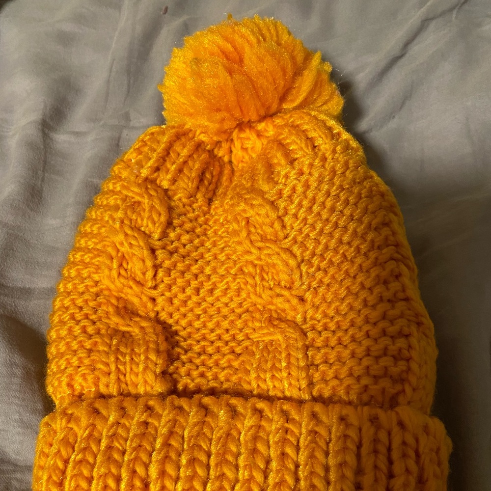 Crotchet mustard beanie